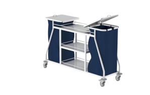 HCS CARRO ROUPA SUJA E LIMPA DUPLO C/TAMPA EPOXY CRSL002